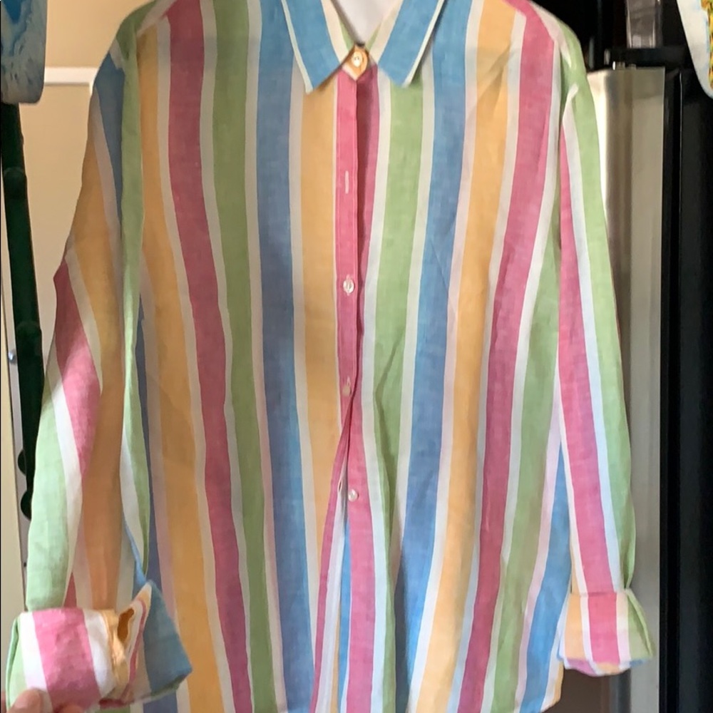 King sleeve linen button up